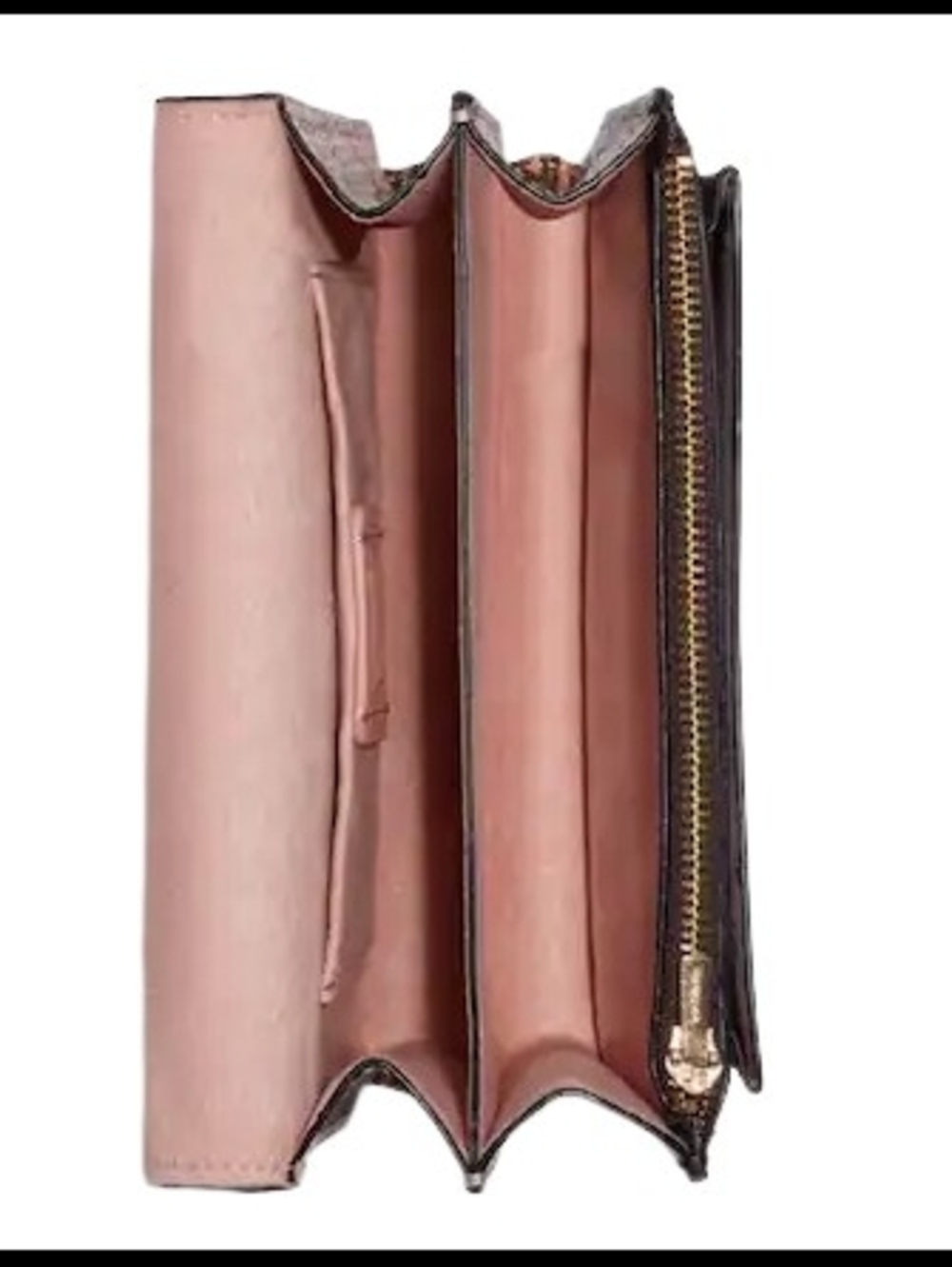 Coach Foldover Belt Bag Crossbody Shell Pink Sig Brown Snake Embossed C7618 - Picture 3 of 9